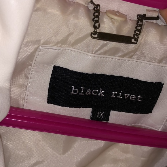 Black Rivet Faux Leather Coat - Picture 5 of 8